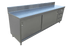 Omcan Canada Commercial Work Tables and Stations Each Omcan 43485 Stainless Steel Work Table with Cabinet Base, Sliding Doors & Drawers | Denson CFE