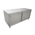 Omcan Canada Commercial Work Tables and Stations Each Omcan 44194 72" Stainless Steel Work Table with Cabinet Base & Sliding Doors | Denson CFE