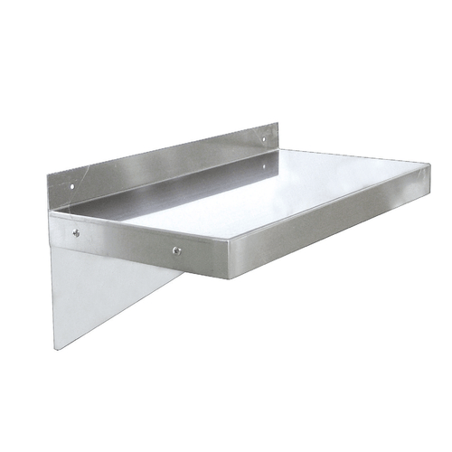 Omcan Canada Commercial Work Tables and Stations Each Omcan 46509 Wall-Mounted Solid Shelf - 36 x 14 in, Stainless Steel | Denson CFE