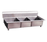 Omcan Canada Compartment Sinks Each Omcan 22120 - 77 Inch Three Compartment Sink, 18 Gauge Stainless Steel, Corner Drains, NSF | Denson CFE