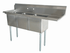 Omcan Canada Compartment Sinks Each Omcan 25272 - 74 Inch Three Compartment Pot Sink with Right Drainboard, 18 Gauge Stainless Steel | Denson CFE