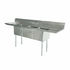 Omcan Canada Compartment Sinks Each Omcan 43763 – 90" Stainless Steel Three-Compartment Pot Sink with Dual Drainboards (18" x 18" x 11" Bowls, NSF/CSA) | Denson CFE