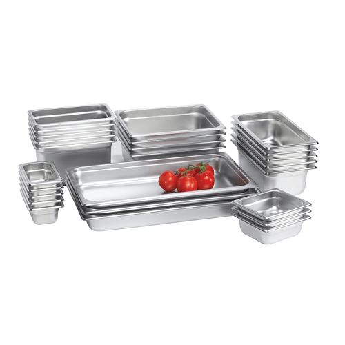 Omcan Canada Food Pans Each 22124 Browne One Half Size Steam Table Pan 4 Inch Deep 22 Gauge NSF | Denson CFE