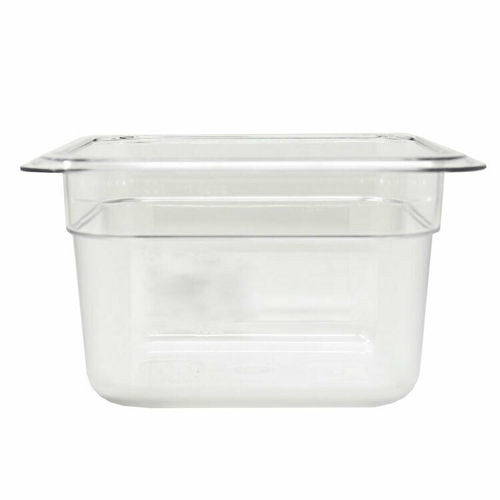 Omcan Canada Food Pans Each Omcan 80040 1/6 Size (GN 1/6) Polycarbonate Clear Food Pan, 4″ Deep | Denson CFE