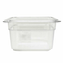 Omcan Canada Food Pans Each Omcan 80040 1/6 Size (GN 1/6) Polycarbonate Clear Food Pan, 4″ Deep | Denson CFE