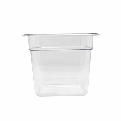 Omcan Canada Food Pans Each Omcan 80048 – 1/6 Size Clear Polycarbonate Food Pan (6-15/16" x 6-3/8" x 5-7/8", NSF Certified) | Denson CFE