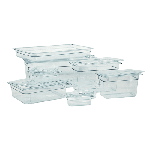 Omcan Canada Food Pans Each Omcan 80050 Full Size Slotted Food Pan Cover - Clear Polycarbonate | Denson CFE