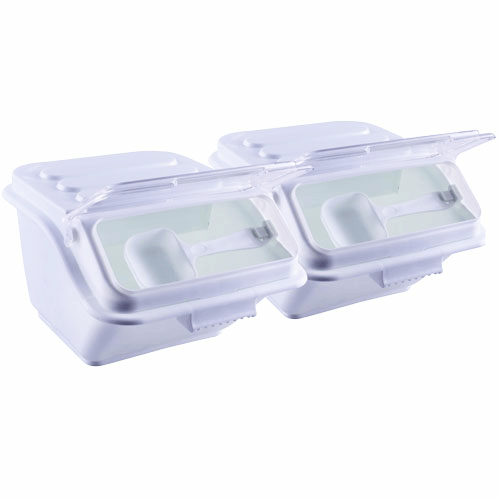 Omcan Canada Food Prep Pack of 2 Omcan 80987 Shelf Ingredient Bin - 10 L Capacity, Set of 2 with Scoops | Denson CFE