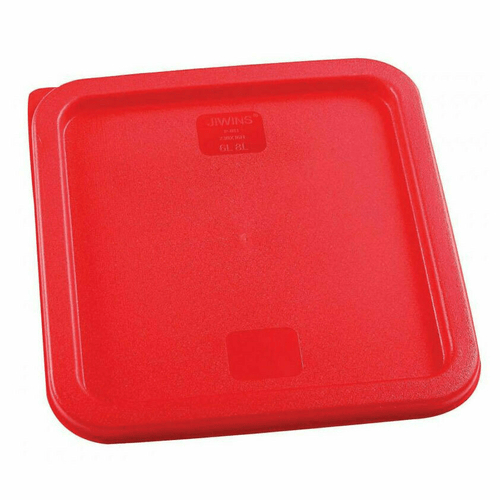 Omcan Canada Food Storage Containers Each Omcan 80223 Red Polyethylene Lid for 6 / 8 QT Polycarbonate Square Storage Containers | Denson CFE