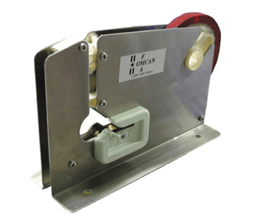 Omcan Canada Meat Processing Each Omcan 10157 Poly Bag Sealer with Cutter for Tapes upto 15/32" (12 mm) on 3" Core - Stainless Steel | Each
