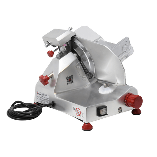 Omcan Canada Meat Processing Each Omcan 13607 Trento 8″ Belt-Driven Meat Slicer with Fixed Blade Sharpener – 0.2 HP, 110 V | Denson CFE