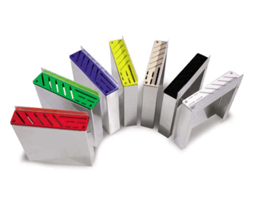 Omcan Canada Smallwares Each / Blue Omcan 12926 Stainless Steel Knife Rack with Blue Plastic Insert | Denson CFE