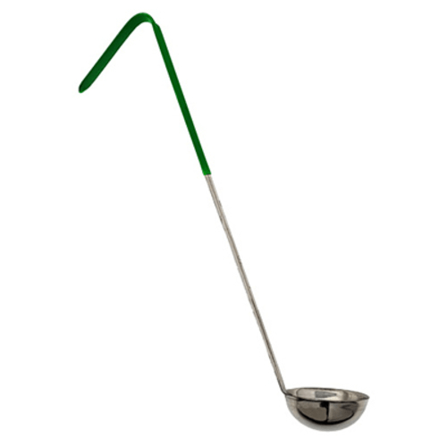 Omcan Canada Smallwares Each / Green Omcan 80764 4 oz One-Piece Stainless Steel Ladle with Green Handle | Denson CFE