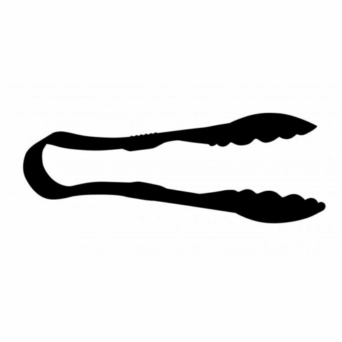 Omcan Canada Smallwares Each Omcan 80155 - 9 Inch Black Polycarbonate Scallop Grip Serving Tongs (NSF Certified) | Each