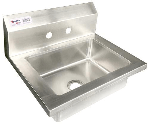 Omcan Canada Stainless Steel Sink Each Omcan 46582 Fabricated Stainless Steel Wall Mounted Hand Sink | Denson CFE