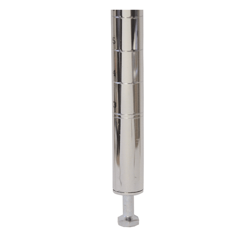 Omcan Canada Unclassified Each Omcan 20096 - 74" Chrome Steel Post with Adjustable Leveler (NSF Certified) | Each