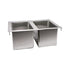 Omcan Canada Unclassified Each Omcan 39782 10″ x 14″ x 10″ Stainless Steel Double Tub Drop in Sink with Flat Top | Denson CFE