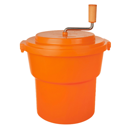 Omcan Canada Unclassified Each Omcan 43454 – 18" Plastic Manual Salad Spinner, 5 Gallon, Orange with Brake System | Denson CFE