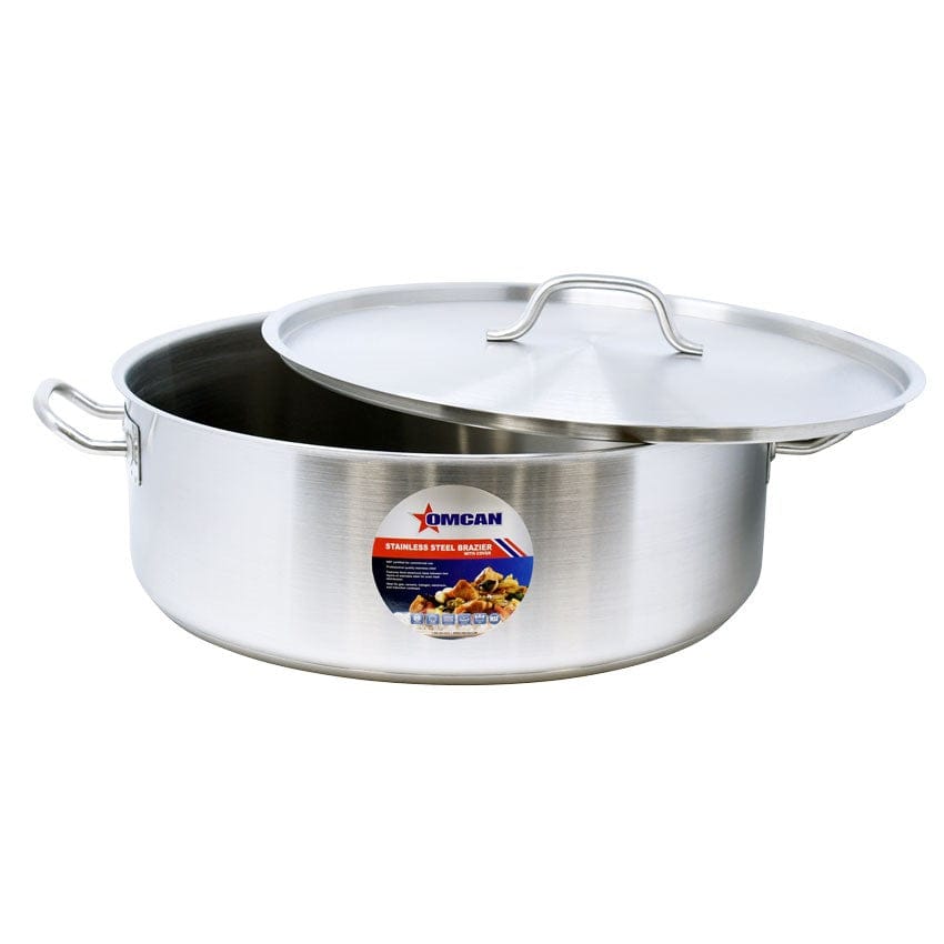 Omcan Canada Unclassified Each Omcan 80429 25 QT Stainless Steel Brazier with Cover | Denson CFE