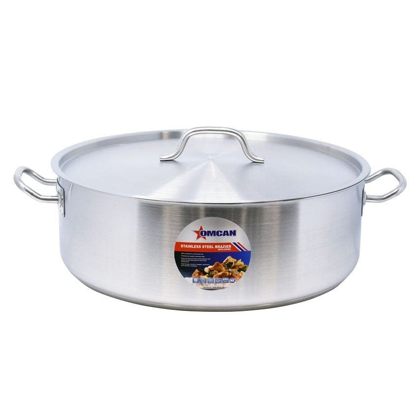 Omcan Canada Unclassified Each Omcan 80429 25 QT Stainless Steel Brazier with Cover | Denson CFE