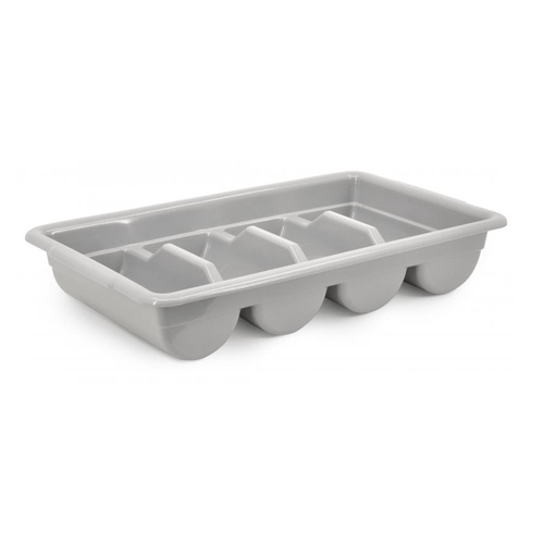 Omcan Smallwares Each Omcan 40401 Four Compartment Flatware Holder - Gray Plastic | Denson CFE