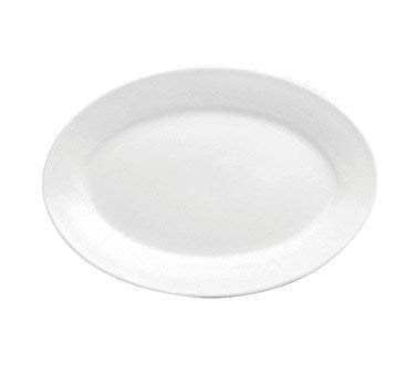 Oneida Canada Dinnerware Case of 6 / Porcelain / White Oneida F8010000387 Oval Buffalo Platter - 15" x 10 3/8", Porcelain, Bright White | Denson CFE