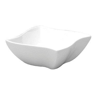 Oneida Canada Dinnerware Dozen Buffalo Porcelain 16.25 oz. 24-Piece Bright White Small Wavy Square Bowl