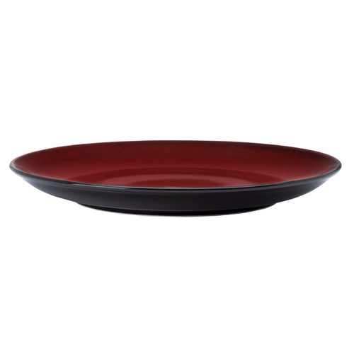 Oneida Canada Dinnerware Dozen Oneida- Plate, 6-1/2" dia., round, coupe, two-tone glaze, porcelain, crimson, Rustic