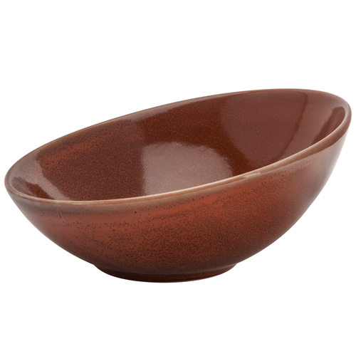 Oneida Canada Dinnerware Dozen Oneida Terra Verde Cotta by 1880 Hospitality F1493025730 18.5 oz. Porcelain Slanted Bowl - 12/Case