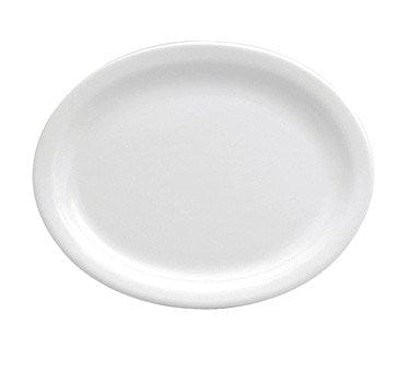 Oneida Canada Dinnerware Dozen Platter, 9-3/4" dia., oval, narrow rim, bright white (limit