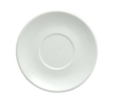 Oneida Canada Dinnerware Dozen / Porcelain / White Saucer, 6-1/4" dia., round, rolled edge, porcelain, bright