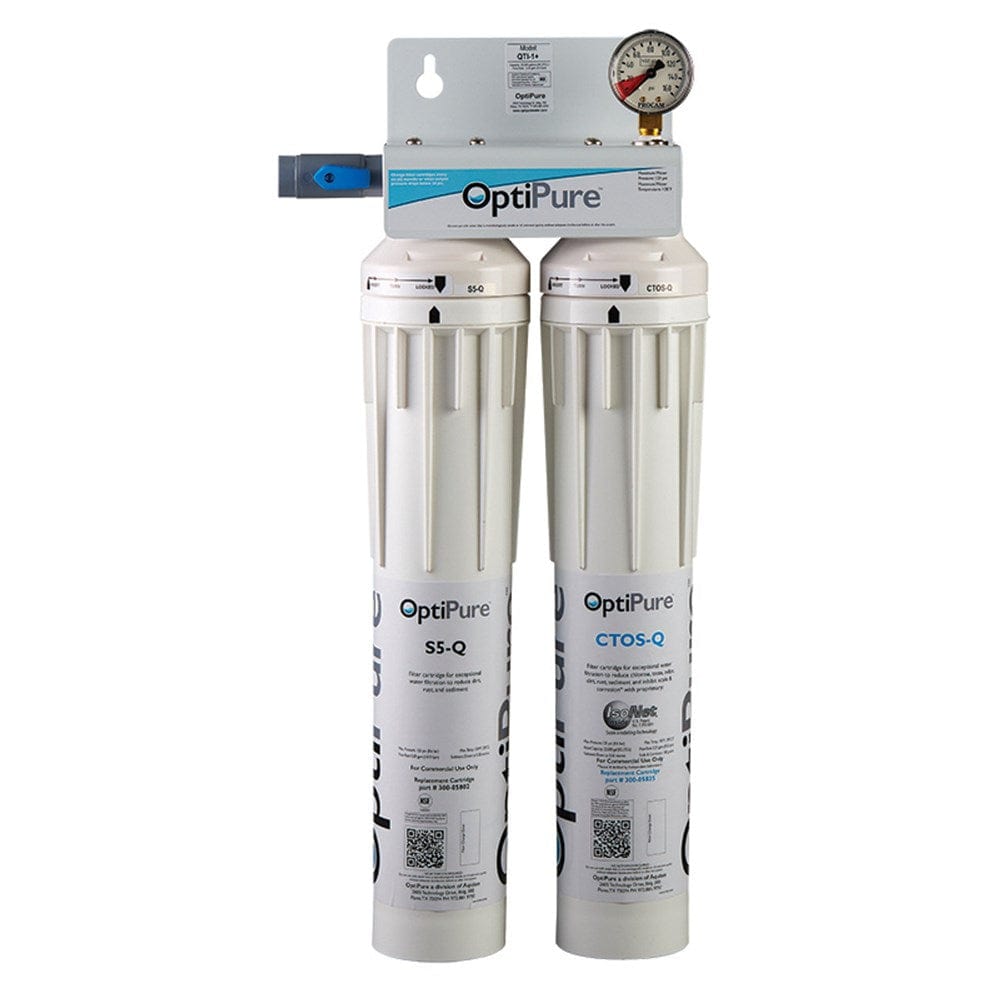 OptiPure Ice Maker Parts & Accessories Each OptiPure QTI-1+, 160-52055, Dual 15-inch Qwik-Twist Carbon Water Filter with IsoNet® Scale Inhibitor | Denson CFE