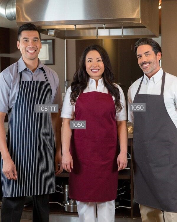 Premium Uniforms Clothing & Textiles Each Premium Uniform 1051 Full Coverage Bib Apron - 33 in, Black | Denson CFE