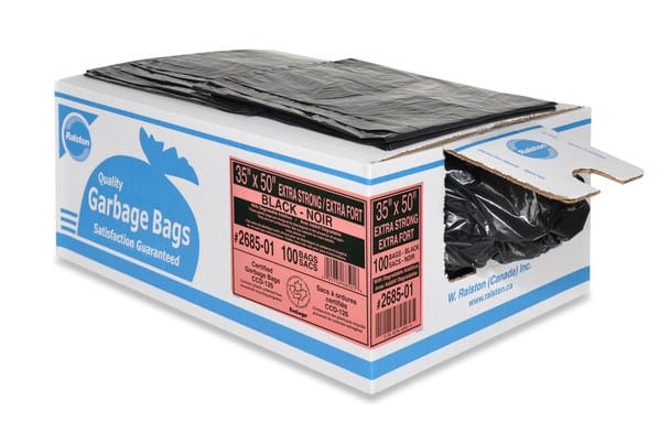 Ralston Disposables Each Ralston 268501 Industrial Garbage Bags - 35 x 50 in, Extra Strong Black | Denson CFE