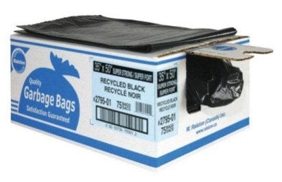 Ralston Essentials Ralston 2761-01 26 Inch x 36 Inch Recycled Black Garbage Bags, Regular Strength, 250/Case | Industrial Quality | Denson CFE