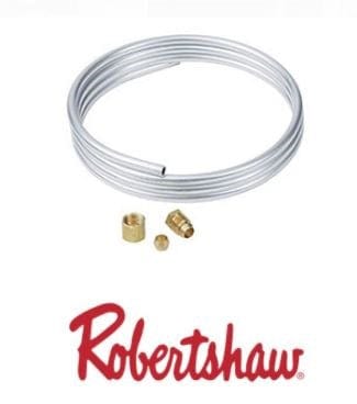 ROBERTSHAW Dish Washing Supplies, Parts Each Robertshaw 11-293 1/4" Tubing with Fittings, 5" Roll, Aluminum