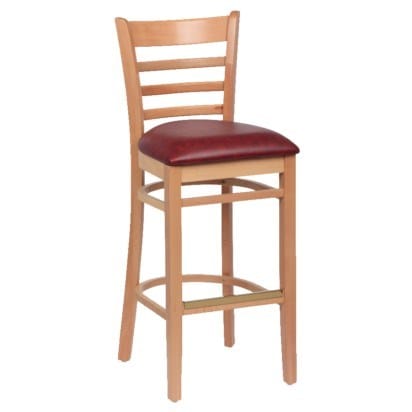 Royal Industries Essentials Each *CLEARANCE* Royal Industries ROY 8002 N CRM Wood Bar Stool, Ladder Back, Hardwood Saddle Seat, 17 x 16.5 x 43.375 inches | Denson CFE