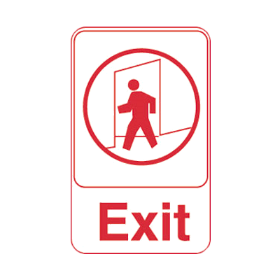 Royal Industries Essentials Each Royal ROY 695609 White "Exit" Sign 6" x 9" | Denson CFE