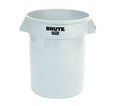 Rubbermaid Canada-MDS Essentials Each Rubbermaid FG262000WHT 20-Gallon Brute Trash Can - Plastic, Round, Food Rated | Denson CFE