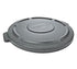 Rubbermaid Canada-MDS Essentials Each Rubbermaid FG263100GRAY Round Flat Top Trash Can Lid - Plastic, Gray