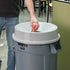 Rubbermaid Canada-MDS Essentials Each Rubbermaid FG354300GRAY Round Funnel Trash Can Lid - Plastic, Gray