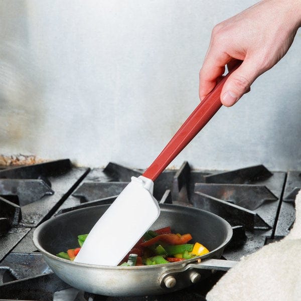 Rubbermaid Canada-MDS Smallwares Each Rubbermaid FG196700RED 13 1/2 inch Red High Temperature Silicone Spoonula | Denson CFE