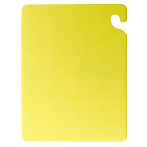 San Jamar Canada Food Prep Each / Yellow San Jamar CB121812YL 12" x 18" Cut-N-Carry Yellow Cutting Board with Hook