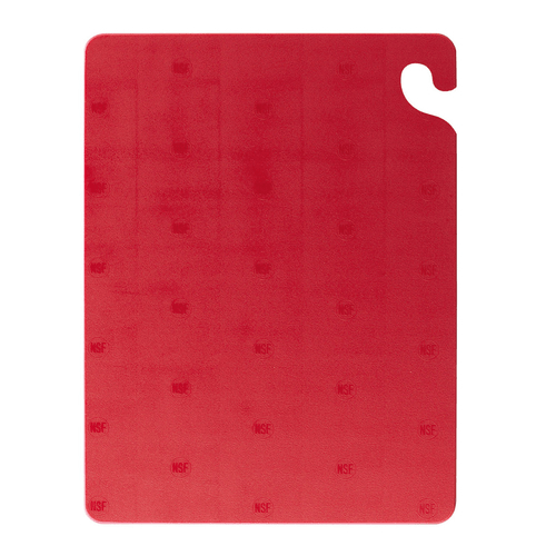 San Jamar Food Prep Each San Jamar CB121812RD Cut-N-Carry® 18" x 12" x 1/2" Red Cutting Board with Hook | Denson CFE