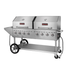 Sierra Range Outdoor Cooking Equipment Each Sierra Range SRBQ-60 80" Mobile Commercial Outdoor Gas Grill w/ (2) Roll Domes & Side Shelf, Liquid Propane