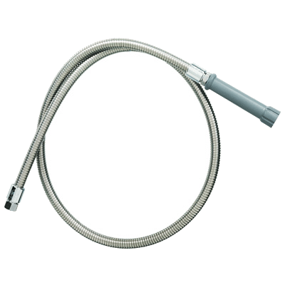 T&S BRASS Parts & Service Each T&S Brass B-0044-H Flexible Stainless Steel 44" Hose with Inner Polyurethane Hose and Gray Handle | Denson CFE