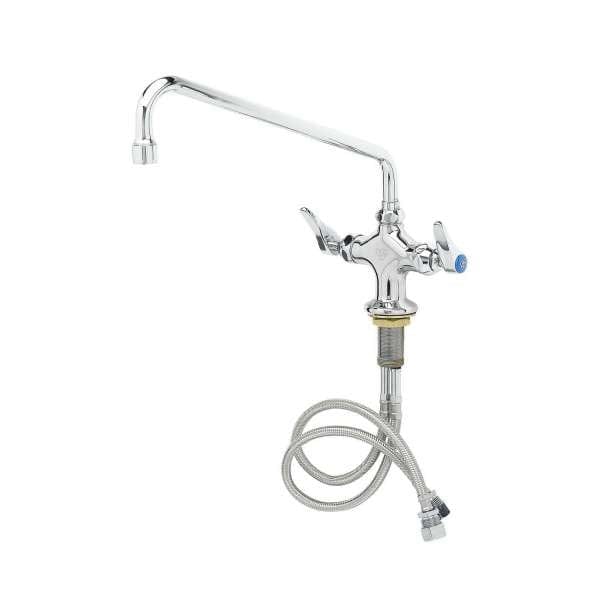 T&S Brass Plumbing Each Double Pantry Faucet, Single Hole Base, 12" Swing Nozzle (062X)
