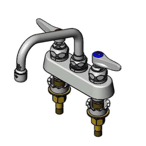 T&S BRASS Sinks & Plumbing Each T&S Brass B-1110-XS 4” Center Deck Mounted Workboard Faucet With 6” Swing Nozzle And Extended Shanks