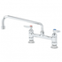 T&S Brass Unclassified Each T&S Brass B-0221 Adjustable 8” Center Deck Mounted Double Pantry Faucet With 12” Swing Nozzle And Eterna Cartridges