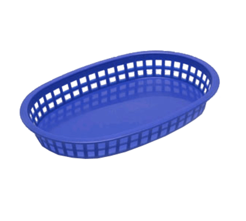 Tablecraft Products Food Service Supplies Pack Tablecraft C1076BK 10-1/2" x 7" x 1-1/2" Black Oval Polypropylene Chicago Platter Fast Food Basket | Denson CFE